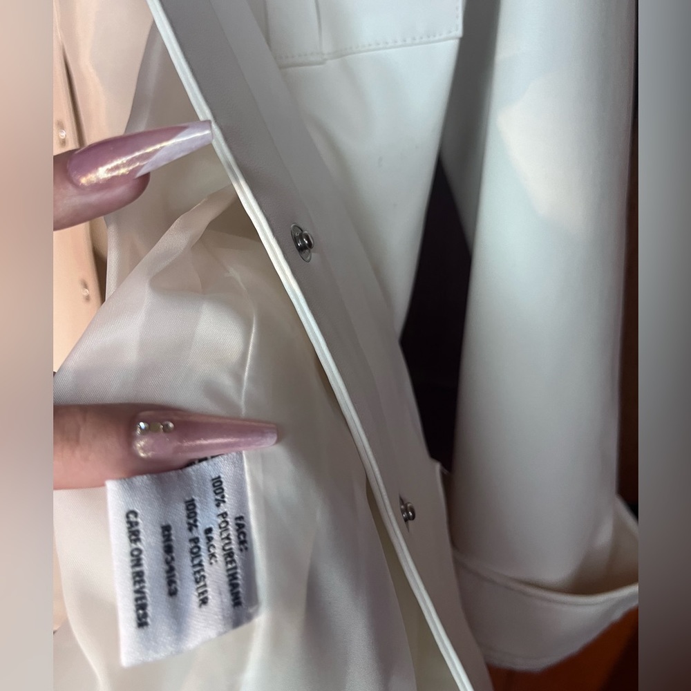 🌹Calvin Klein Tie Waist Belted Faux-leather Jacket - Picture 8 of 14